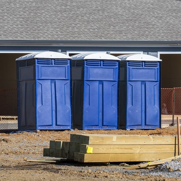 how often are the porta potties cleaned and serviced during a rental period in Elida